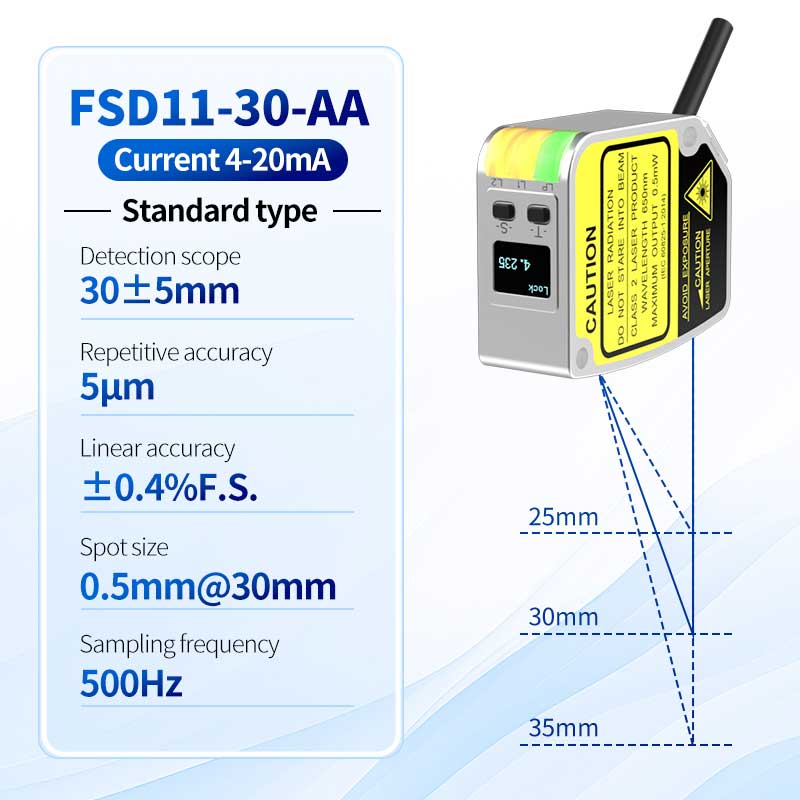 FSD11-30-AA Hochpräziser 0,01-mm-Laser-Wegsensor